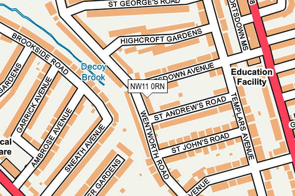NW11 0RN map - OS OpenMap – Local (Ordnance Survey) NW11 0RN map - OS OpenMap – Local (Ordnance Survey)