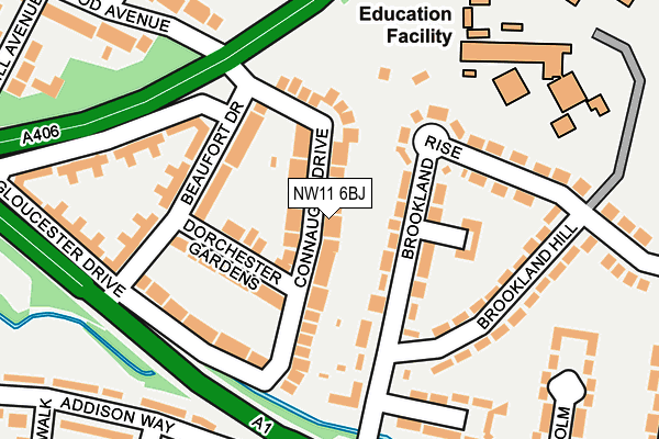NW11 6BJ map - OS OpenMap – Local (Ordnance Survey)