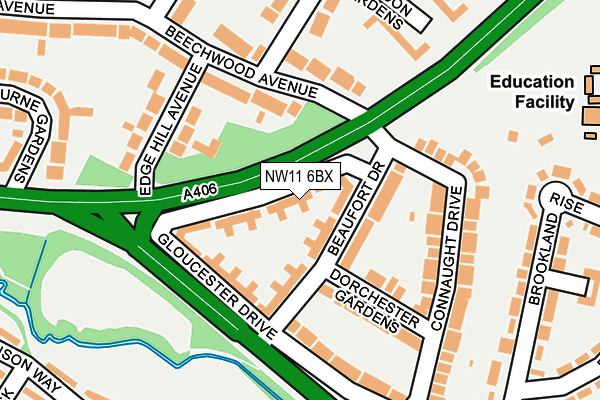 NW11 6BX map - OS OpenMap – Local (Ordnance Survey) NW11 6BX map - OS OpenMap – Local (Ordnance Survey)