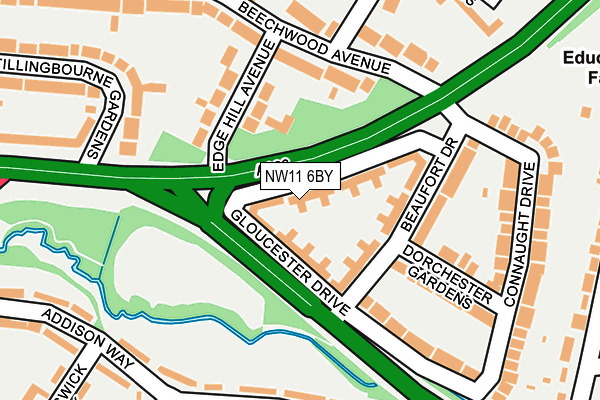 NW11 6BY map - OS OpenMap – Local (Ordnance Survey) NW11 6BY map - OS OpenMap – Local (Ordnance Survey)