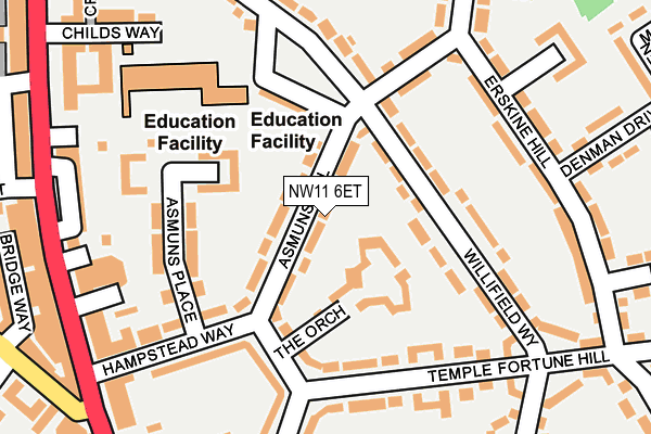 NW11 6ET map - OS OpenMap – Local (Ordnance Survey) NW11 6ET map - OS OpenMap – Local (Ordnance Survey)