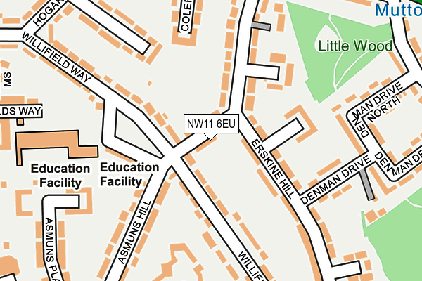 NW11 6EU map - OS OpenMap – Local (Ordnance Survey) NW11 6EU map - OS OpenMap – Local (Ordnance Survey)