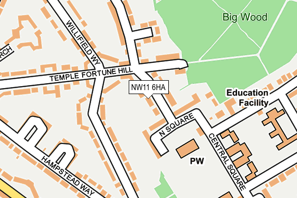 NW11 6HA map - OS OpenMap – Local (Ordnance Survey) NW11 6HA map - OS OpenMap – Local (Ordnance Survey)