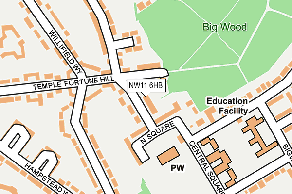 NW11 6HB map - OS OpenMap – Local (Ordnance Survey) NW11 6HB map - OS OpenMap – Local (Ordnance Survey)