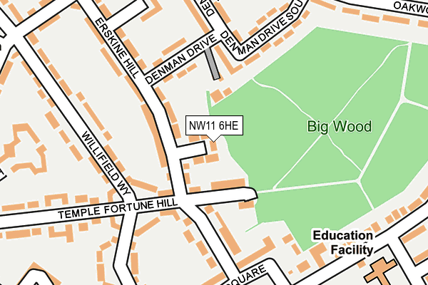 NW11 6HE map - OS OpenMap – Local (Ordnance Survey) NW11 6HE map - OS OpenMap – Local (Ordnance Survey)