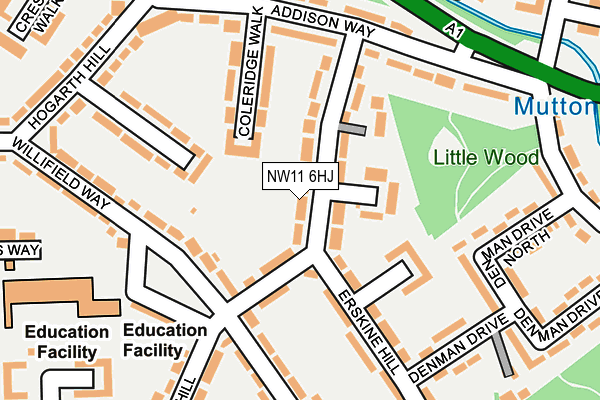 NW11 6HJ map - OS OpenMap – Local (Ordnance Survey)