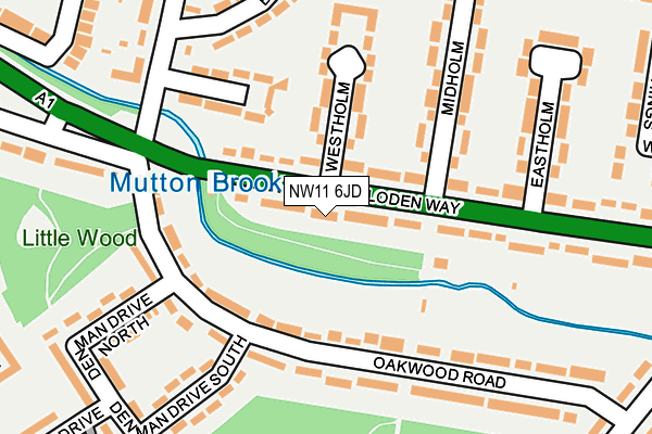 NW11 6JD map - OS OpenMap – Local (Ordnance Survey) NW11 6JD map - OS OpenMap – Local (Ordnance Survey)