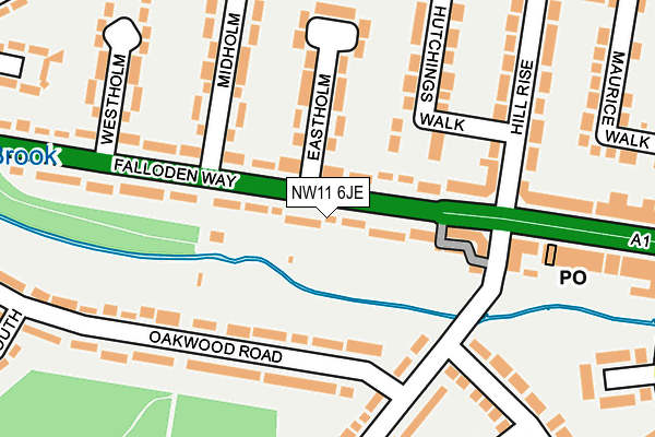 NW11 6JE map - OS OpenMap – Local (Ordnance Survey)