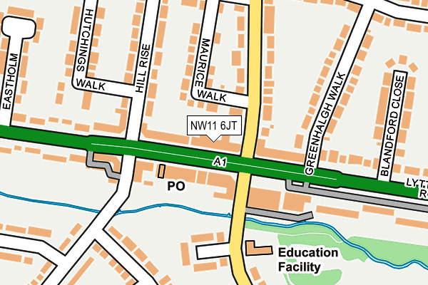 NW11 6JT map - OS OpenMap – Local (Ordnance Survey) NW11 6JT map - OS OpenMap – Local (Ordnance Survey)