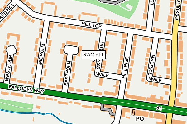 NW11 6LT map - OS OpenMap – Local (Ordnance Survey) NW11 6LT map - OS OpenMap – Local (Ordnance Survey)