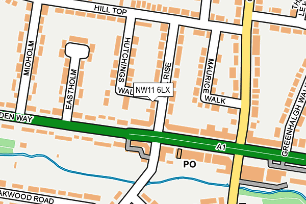 NW11 6LX map - OS OpenMap – Local (Ordnance Survey)