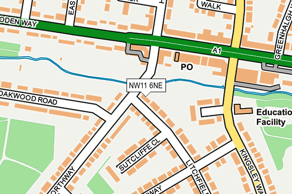 NW11 6NE map - OS OpenMap – Local (Ordnance Survey) NW11 6NE map - OS OpenMap – Local (Ordnance Survey)