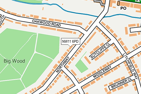 NW11 6PD map - OS OpenMap – Local (Ordnance Survey) NW11 6PD map - OS OpenMap – Local (Ordnance Survey)