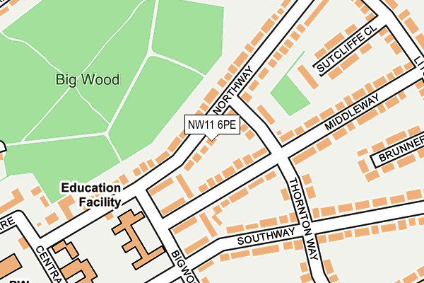 NW11 6PE map - OS OpenMap – Local (Ordnance Survey)