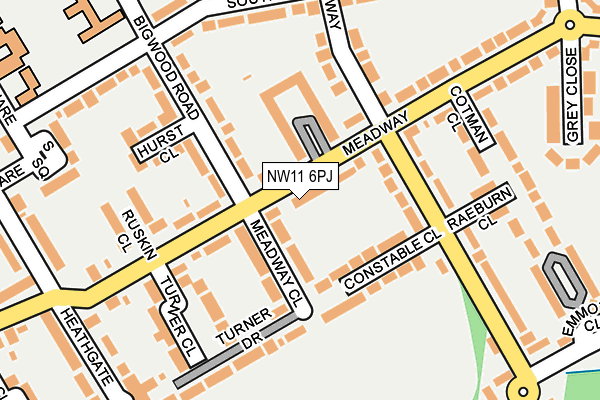 NW11 6PJ map - OS OpenMap – Local (Ordnance Survey) NW11 6PJ map - OS OpenMap – Local (Ordnance Survey)