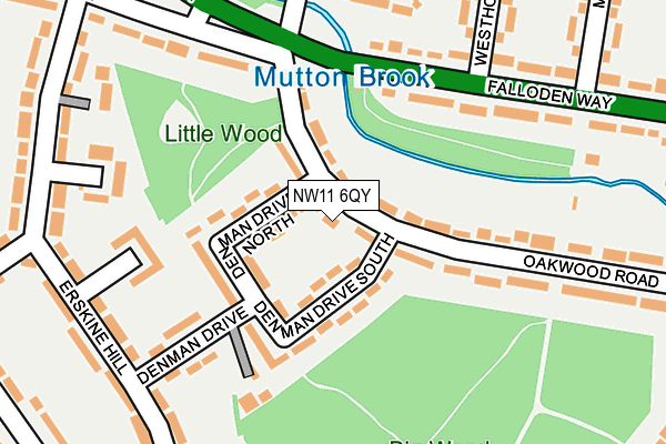 NW11 6QY map - OS OpenMap – Local (Ordnance Survey)