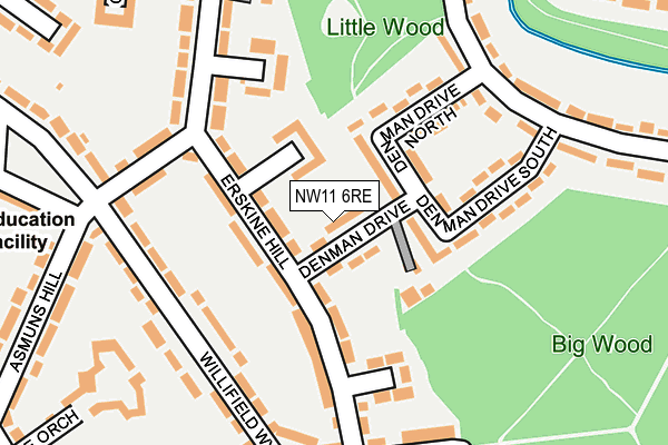 NW11 6RE map - OS OpenMap – Local (Ordnance Survey)