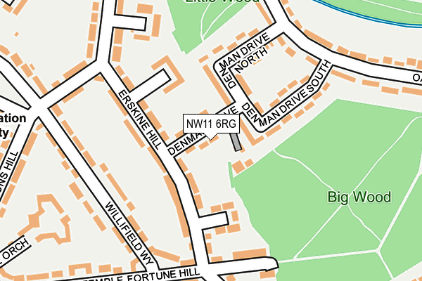 NW11 6RG map - OS OpenMap – Local (Ordnance Survey) NW11 6RG map - OS OpenMap – Local (Ordnance Survey)