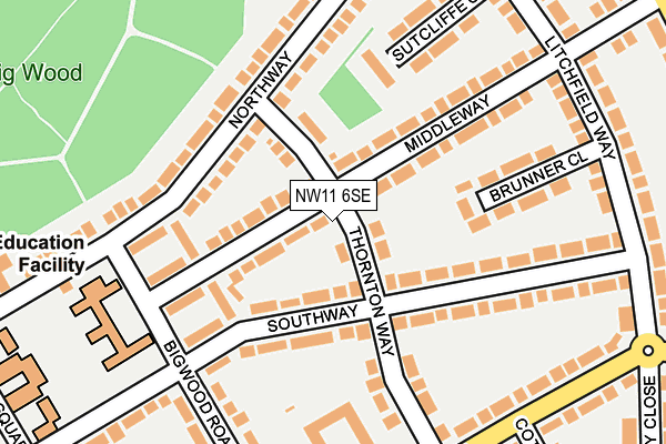 NW11 6SE map - OS OpenMap – Local (Ordnance Survey) NW11 6SE map - OS OpenMap – Local (Ordnance Survey)