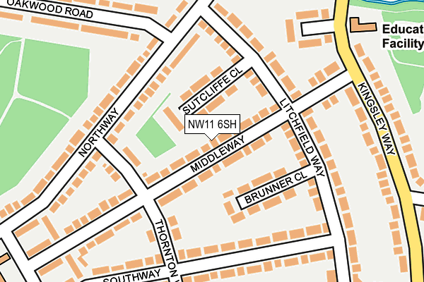 NW11 6SH map - OS OpenMap – Local (Ordnance Survey) NW11 6SH map - OS OpenMap – Local (Ordnance Survey)