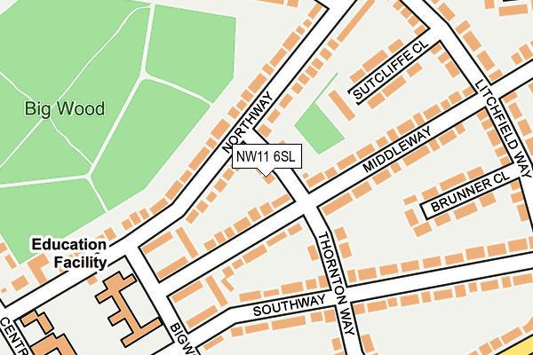 NW11 6SL map - OS OpenMap – Local (Ordnance Survey) NW11 6SL map - OS OpenMap – Local (Ordnance Survey)
