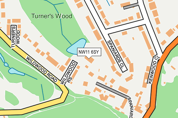 NW11 6SY map - OS OpenMap – Local (Ordnance Survey)