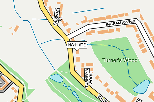 NW11 6TE map - OS OpenMap – Local (Ordnance Survey) NW11 6TE map - OS OpenMap – Local (Ordnance Survey)