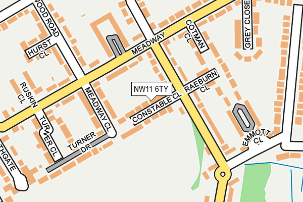NW11 6TY map - OS OpenMap – Local (Ordnance Survey) NW11 6TY map - OS OpenMap – Local (Ordnance Survey)