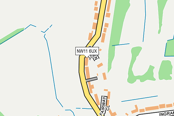 NW11 6UX map - OS OpenMap – Local (Ordnance Survey)