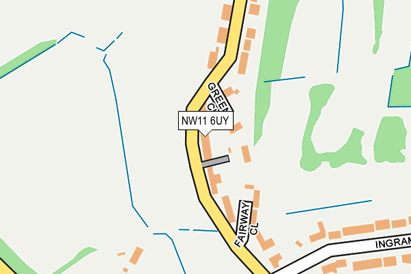 NW11 6UY map - OS OpenMap – Local (Ordnance Survey)