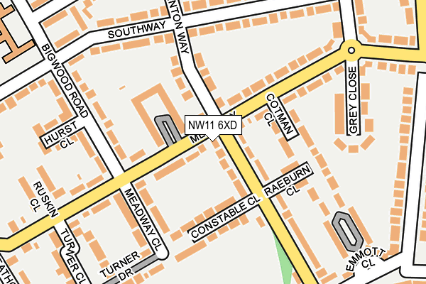 NW11 6XD map - OS OpenMap – Local (Ordnance Survey) NW11 6XD map - OS OpenMap – Local (Ordnance Survey)
