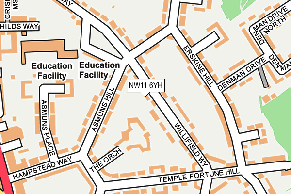 NW11 6YH map - OS OpenMap – Local (Ordnance Survey) NW11 6YH map - OS OpenMap – Local (Ordnance Survey)