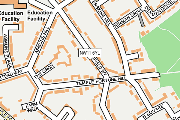 NW11 6YL map - OS OpenMap – Local (Ordnance Survey) NW11 6YL map - OS OpenMap – Local (Ordnance Survey)