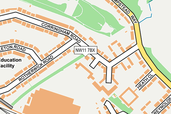 NW11 7BX map - OS OpenMap – Local (Ordnance Survey) NW11 7BX map - OS OpenMap – Local (Ordnance Survey)