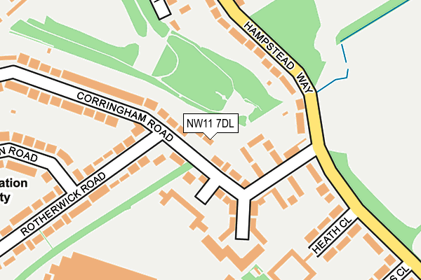 NW11 7DL map - OS OpenMap – Local (Ordnance Survey) NW11 7DL map - OS OpenMap – Local (Ordnance Survey)