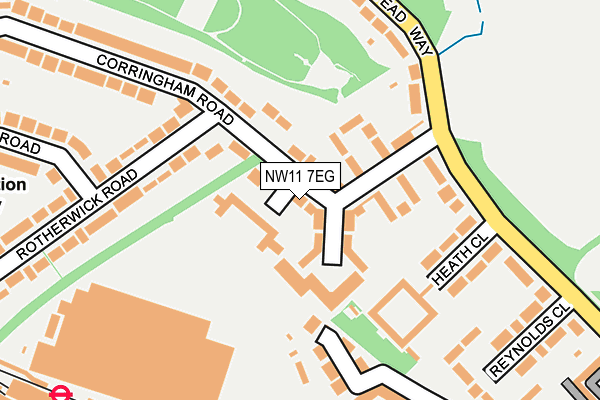 NW11 7EG map - OS OpenMap – Local (Ordnance Survey) NW11 7EG map - OS OpenMap – Local (Ordnance Survey)