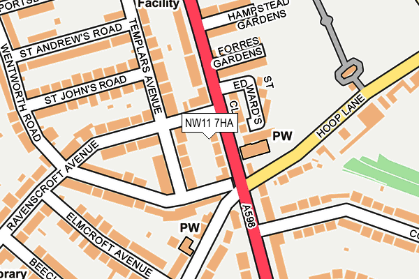 NW11 7HA map - OS OpenMap – Local (Ordnance Survey) NW11 7HA map - OS OpenMap – Local (Ordnance Survey)