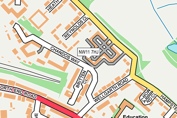 NW11 7HJ map - OS OpenMap – Local (Ordnance Survey) NW11 7HJ map - OS OpenMap – Local (Ordnance Survey)