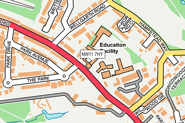 NW11 7HY map - OS OpenMap – Local (Ordnance Survey)