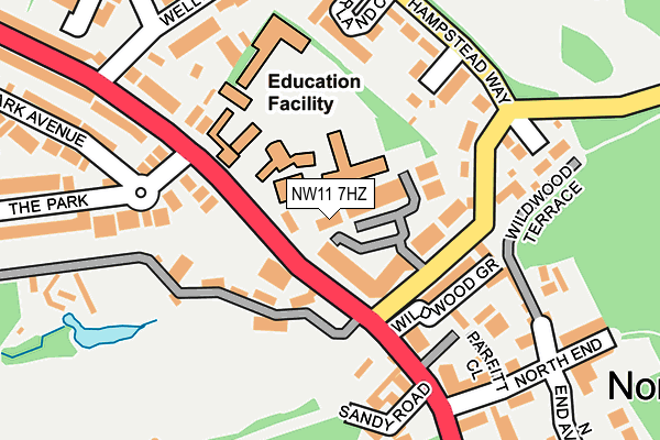 NW11 7HZ map - OS OpenMap – Local (Ordnance Survey) NW11 7HZ map - OS OpenMap – Local (Ordnance Survey)