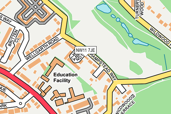NW11 7JE map - OS OpenMap – Local (Ordnance Survey) NW11 7JE map - OS OpenMap – Local (Ordnance Survey)