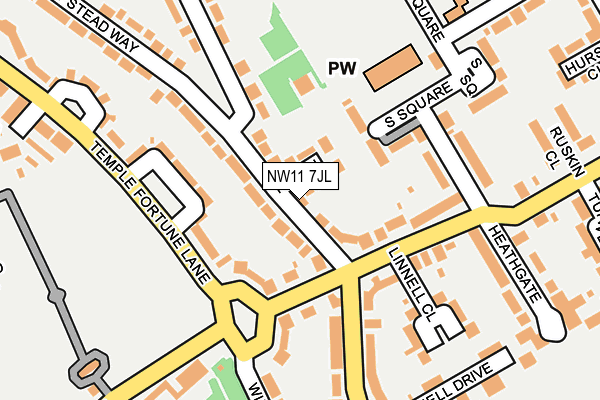 NW11 7JL map - OS OpenMap – Local (Ordnance Survey) NW11 7JL map - OS OpenMap – Local (Ordnance Survey)
