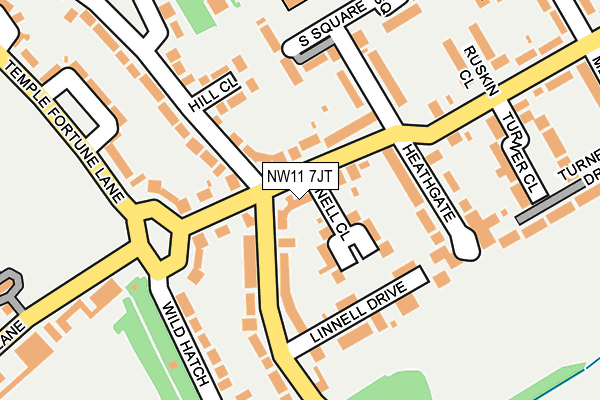 NW11 7JT map - OS OpenMap – Local (Ordnance Survey) NW11 7JT map - OS OpenMap – Local (Ordnance Survey)