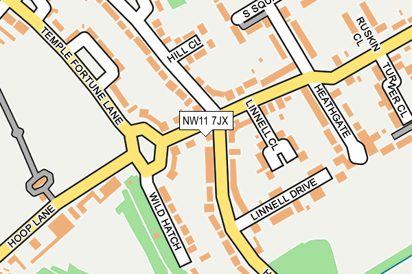 NW11 7JX map - OS OpenMap – Local (Ordnance Survey)