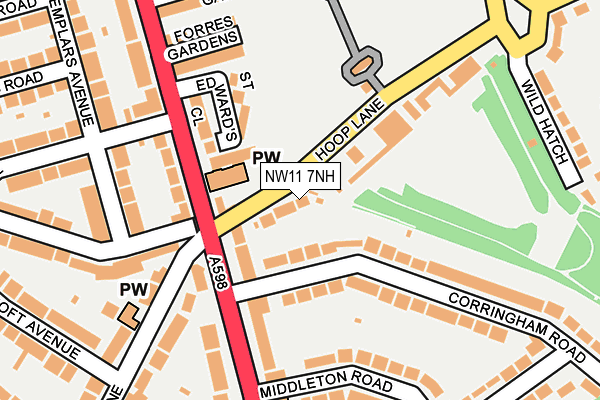 NW11 7NH map - OS OpenMap – Local (Ordnance Survey) NW11 7NH map - OS OpenMap – Local (Ordnance Survey)