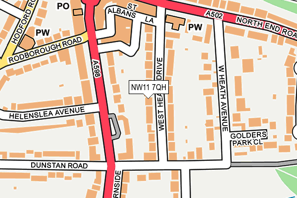 NW11 7QH map - OS OpenMap – Local (Ordnance Survey) NW11 7QH map - OS OpenMap – Local (Ordnance Survey)