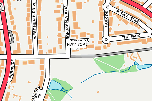 NW11 7QP map - OS OpenMap – Local (Ordnance Survey) NW11 7QP map - OS OpenMap – Local (Ordnance Survey)