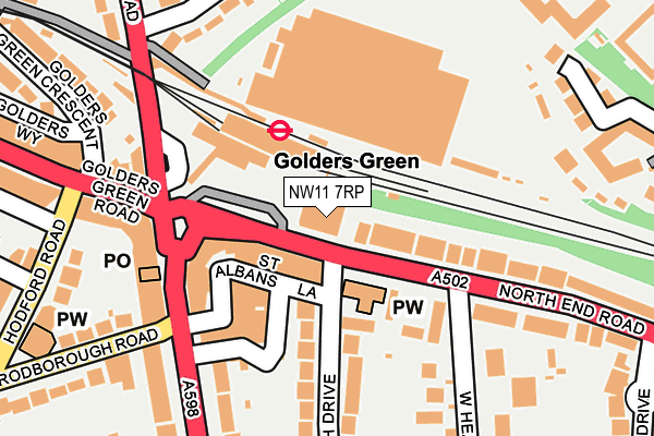 NW11 7RP map - OS OpenMap – Local (Ordnance Survey)