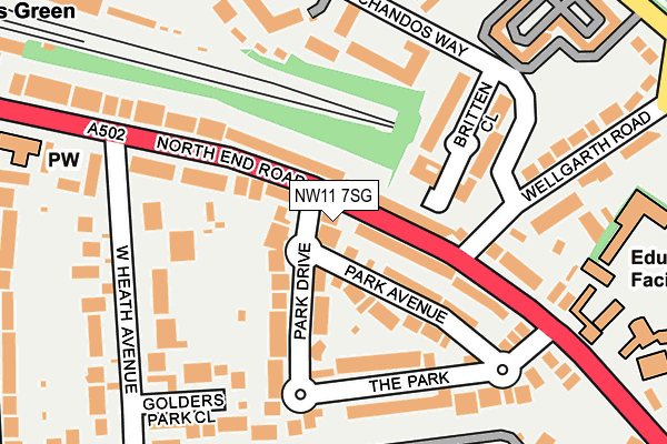 NW11 7SG map - OS OpenMap – Local (Ordnance Survey) NW11 7SG map - OS OpenMap – Local (Ordnance Survey)