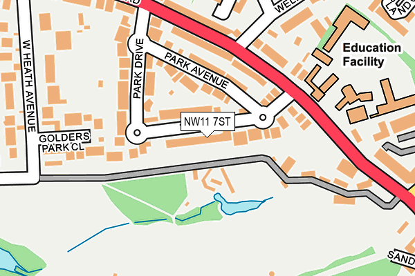 NW11 7ST map - OS OpenMap – Local (Ordnance Survey) NW11 7ST map - OS OpenMap – Local (Ordnance Survey)